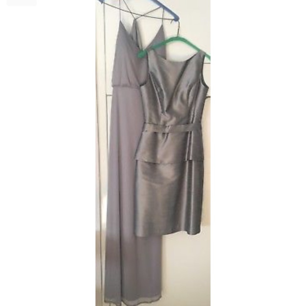 2 Grey Bridesmaid dresses - Sz 6 - 1 Short/1 Long
